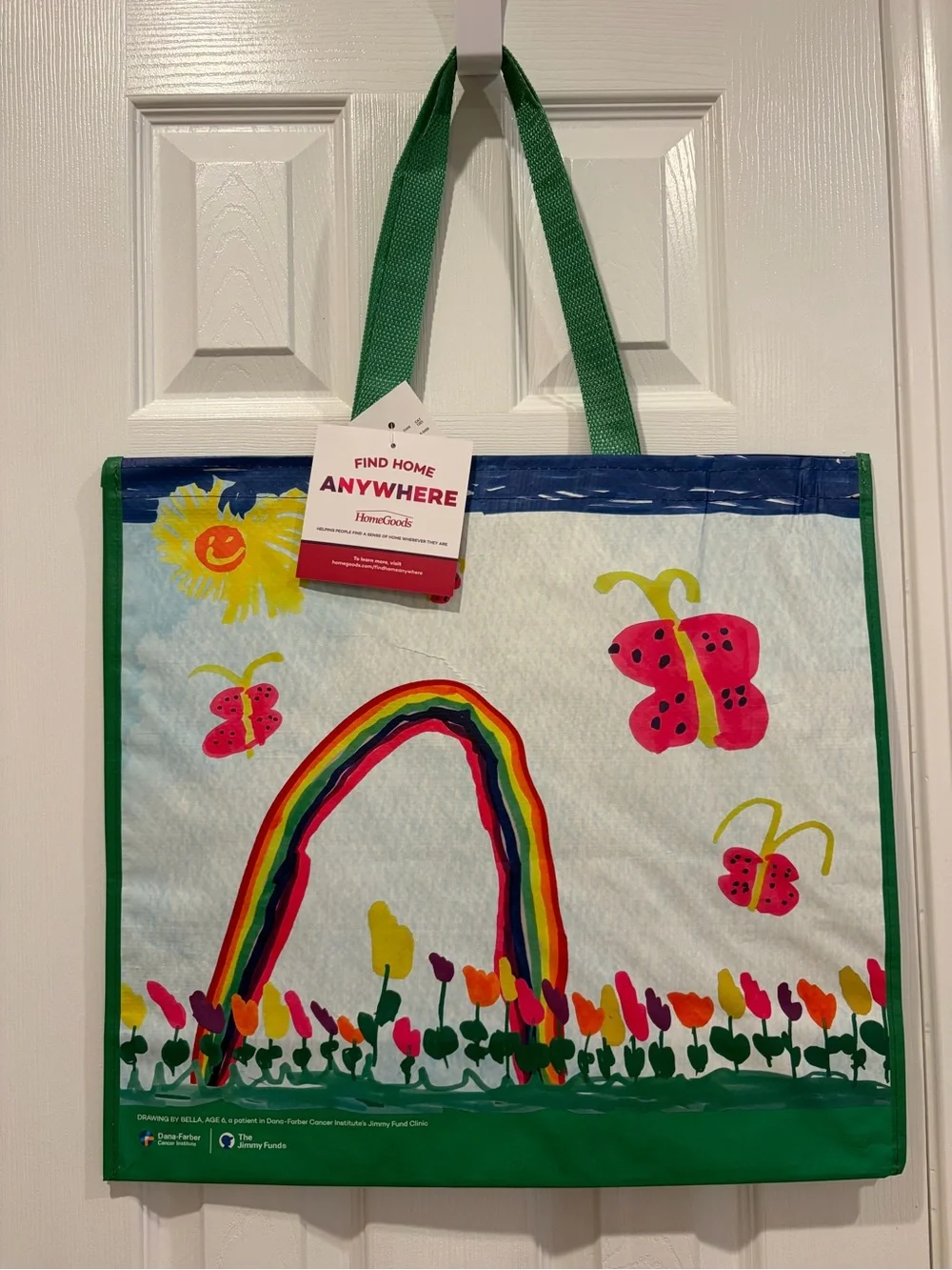 Homegoods/ TJ Maxx Kids Rainbow & Butterfly Reusable Tote Bag 🌈🦋🛍️